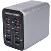 ZDAGELD Stazione di Ricarica PD QC, Caricabatterie da Tavolo a 10 Porte, Hub di Ricarica GaN per Laptop con 2 Uscite QC3.0, Potenza 200 W, Uscita a Porta Singola Fino a 100 W, Compatibile (Spina