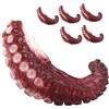 Kisangel Modello di Polpo Artificiale Realistico 6 Pezzi in Pvc Artigli di Polpo Rossi, senza Manutenzione, per Decorazione Ristorante e Esposizione Creature Marine da Tavolo