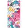 MUTOUREN Cover per Samsung Galaxy A42 5G Custodia in Silicone TPU Trasparenti Ultra Sottile Antigraffio Antiurto Protettivo Case con Pellicola Proteggi Schermo, Cubo Colorato