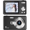 Tidgel Fotocamera CCD, economica per studenti, selfie, ad alta risoluzione, fotocamera digitale retrò, fotocamera compatta (nero)