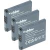 vhbw 3x batteria compatibile con Canon IXUS 132, 135, 155, 150, 125, 127, 130, 137, 133, 147, 125 HS, 140, 145 fotocamera (500mAh, 3,7V, Li-Ion)