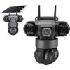 XUMIUZIY Telecamera di Sicurezza Solare a Tripla Lente, Risoluzione 3K, Copertura a 360° con Zoom 10x, Rotazione a 270°, Rilevamento del Movimento Audio Bidirezionale, Visione Notturna a