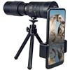 SMTYXS 10-300x40 Zoom Potente Telescopio Monoculare Obiettivo Del Telefono Mobile Professionale Di Campeggio Esterna Bird Watching Portatile Retrattile(Mobile Phone Clip with Stand)