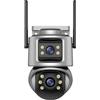 DRAUXI Telecamera PTZ 4K 8MP HD da esterno 6MP Dual Lens Screen AI IP con tracciamento automatico CCTV Audio Video Sorveglianza Rilevamento del movimento(4K 8MP add 32G)