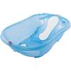 OKBABY Onda Evolution con Barre di Supporto - Vaschetta dal Design Ergonomico per il Bagnetto del Neonato 0-12 Mesi - Blu