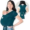 KeaBabies Fascia Porta Bebè D-Lite - Facile Da Trasportare, Fascia Porta Bebè Regolabile, Fascia Porta Bebè Da Neonato A Bambino, Porta Bebè Ad Anello, Fascia Portabebè Ad Anello (Peacock Green)