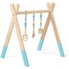 GYMAX Palestrina Legno per Neonati 3+ Mesi Pieghevole, 3 Giocattoli Sensoriali Sospesi, Arco Gioco Giocattolo Attivo per Cameretta, Allenamenti di Corpo, 60 x 44 x 60 cm (Verde)