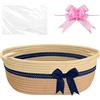 Hiseng Cestini Portaoggetti Intrecciato in Corda di Cotone con Manici, Cesti Regalo Vuoto con Sacchetti Regalo e Fiocchi, Cestini Regali per Natale, Matrimoni, Compleanni, Pasqua (Cachi)