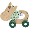 Eichhorn - Baby Hipp Collection - Asino Scorrevole con Tessuto, Ruote in Silicone silenziose, Lunghezza 12 cm, 100% Legno di faggio Certificato FSC, Adatto per Bambini a Partire da 1 Anno