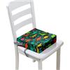 FANSU Rialzo da Sedia per Bambini, Cartone Animato Dinosauro Smontabile Cuscino Seduta per Sedia Cuscino Alzasedia con Cinghie Lavabile per Seggioloni Alza Sedia (32x32x8cm,verde mimetico)