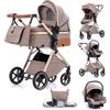 Gcarebb Passeggino 3 in 1, Passeggini Combinato Con Seggiolino Auto, Carrozzine Maniglia Regolabile in Altezza Paesaggio Alto Telaio in Alluminio Adatto Per Neonato