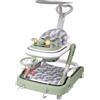 HUOLE Girello Bambino Primi Passi per Bambini da 6 Mesi a 15 kg, Regolabile in Altezza, girello pieghevole per bambini con vassoio di gioco interattivo con suoni, 65 * 58 * 90 cm - Verde