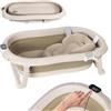moovkee. Vaschetta Bagnetto Neonato Pieghevole 0-3 Anni - Vasca Neonato Bagnetto con Termometro - Vasca da Bagno con un Comodo Cuscino Stabilizzante