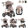 Kakbgee 3 in 1 Passeggino Combinato, Passeggino per Bambini con ECE R129 Seggiolino Auto, Telaio in Alluminio ad alto Campo visivo Carrozzina (22KG, 0-4 Anni)