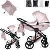 Junama Passeggino TRIO Diamond S Class 02 Rosa e Nero - 2in1 3in1 4in1 + ombrellino (2 in 1)