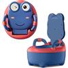 NAIZY Vasino per Bambini da 48 cm in PP+PU con Contenitore Removibile, Schienale Antispruzzo e Braccioli (Forma Normale, Blu)