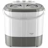 briebe Camp - Mini Lavatrice Portatile con Centrifuga, Campeggio, Capacità 3 kg, Ideale per Viaggi, Roulotte, Camper, 2 Scomparti, Caricamento dall'alto, Nessuna installazione, Grigio/Bianco