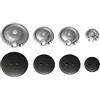 Franza Whirlpool Bauknecht - Kit 4 bruciatori Originali Defendi completi di piattelli spartifiamma Opachi satinati per cucina piano cottura 4 fuochi - Made in Italy - WR18/1
