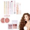 Generisch Set da trucco coreano, set regalo per donne, 8 pezzi, tutto in 1, set per trucco, da donna, durevole, include rossetto, blush, palette di ombretti