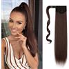 BELEVO Coda Capelli Extension, 60cm Coda Finta Capelli Extension Naturali Natura Capelli Lisci Sintetici, Code Finte Per Capelli 100g