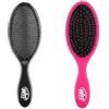 Wet Brush Wetbrush Original Detangler with Ultra Sift Intelliflex Bristles to Gently Separate Knots With Ease, Does Not Rip Hair, For All Hair Types, Pink & Black BUNDLE