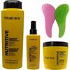 FEI FAN SET NUTRITIVE: Shampoo Nutriente e Ristrutturante 500ml + Trattamento Spray Illumina & Nutre 125ml + Maschera Nutriente e Ristrutturante 500ml + Spazzola Scioglinodi (Colori Assortiti)