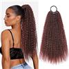 LesafeV Extension a coda di cavallo afro riccia, 50 cm, per donne di colore, soffice, coda di cavallo finta, con elastico, capelli sintetici lunghi (350#)
