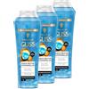 Gliss Kur Gliss Shampoo Aqua Revive senza peso (3 x 250 ml), shampoo per capelli con pantenolo e alghe marine, shampoo di riparazione per capelli normali e fini