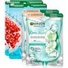 Garnier SkinActive Hydra Bomb Maschera Viso in Tessuto Super Idratante Rimpolpante + Cryo Jelly Maschera Viso Anti-Fatica in Tessuto Effetto Ghiaccio con Acido Ialuronico - 4 Maschere Monouso