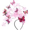 Zerodeko Cerchietto a Farfalla per Chioma da Donna, Fascia Decorativa Leggera e Compatta, Accessorio per Feste, Compleanni e Appuntamenti, Colore Delicato Rosa Malva