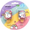 Take Care Unicorno, Set di 2 balsami per le labbra, per la cura delle labbra, profumati, gusti, cocco, fragola, idratazione, bambini, vegano, 1 g