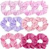 Jaciya Confezione da 12 elastici per capelli in raso rosa scrunchy elastici per capelli Jaciya elastici per coda di cavallo, accessori per capelli per donne e ragazze