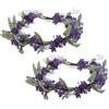 HAPINARY Cerchietto 2 Pezzi Corona Floreale di Lavanda Porpora con Design Elegante e Materiali Misti per Occasioni Speciali e Matrimoni