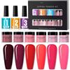 Generic Kit di polvere per immersione per unghie, 6 colori, con base, top coat e attivatore, per manicure francese fai da te, non necessita di lampada UV/LED
