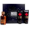 DSQUARED2 Cofanetto Wood Pour Homme - EdT 100 Ml + Gel Doccia 100 Ml + Balsamo Dopobarba 100 Ml