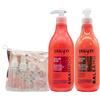 FEI FAN SET COLOR PLUS, Con Estratto Di Papavero e Revocolor Complex. Per Capelli Colorati o Con Mèches: Shampoo Protettivo 500ml + Balsamo Protettivo 500ml + Kit Bottiglie Da Viaggio (1xSH+1xBL+1xKitViaggio)