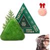 NNBWLMAEE Shampoo Solido Nature Triangle, Shampoo Solido Nature Seven Green Soap, Sapone Solido All'acqua Di Riso Glutinoso Usman Grass, Naturale Biologico A Base Vegetale, Adatto A Uomini E Donne (1PC)