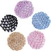 VILLFUL Rete Chioma Ballerina Elastic Hair Snood 5 Pezzi in Poliestere | Lavorazione Crochet a Mano, Design con Perline, Adatta per Spettacoli e Feste