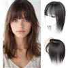 EREE HAIR Topper in veri capelli umani per donne con extension per capelli diradati, base in seta da 3,1x4,7 pollici, parrucca da 8 pollici con frangia per la caduta dei capelli, castano castano