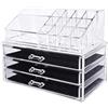 vetrine in rete Vetrineinrete® Organizer per trucchi e pennelli scatola trasparente con cassetti e scomparti organizzatore per cosmetici espositore vari modelli (3 cassetti) D46