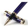 MOWOT Penna roller di lusso, finiture in oro 24 carati, inchiostro Schneider Refull, corpo blu