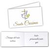 Mr Pubblicità - n.60 Biglietti Bomboniera Cresima- STAMPA INCLUSA- Etichette - Cartellini tag per bomboniere personalizzabili - Bigliettini Cresima personalizzati (Croce colomba)