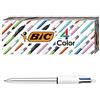 BIC 4-Color Grip Ballpoint Pen, Blue Barrel, Medium Point (1.0mm), Assorted Inks, 3-Count
