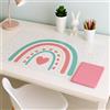PROFOLIO Sottomano da scrivania per bambini, antiscivolo e lavabile, con motivo arcobaleno, per giocare e dipingere, adatto come sottomano per bricolage e protezione da tavolo, dimensioni: 60 x 40 cm