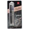 Cello Signature Carbon + Refill Pack | Penna a sfera di alta qualità | Confezione da 2 | Penna Premium per regalo | Penne per professionisti | Penne a sfera per scrivere penne
