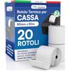 DNK TRADE 20 Rotolini Carta Termica Omologata per Registratori di Cassa Nexi 80mmx80m