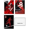 FCP Milan QUADERNONE QUADERNO Milano Rossoneri 6 pezzi a quadretti 5 mm scuola primaria + omaggio portachiave fischietto