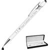 STREADVE Penna Personalizzata con Incisione Logo Nome Penne Personalizzate Penne Personalizzabili Regalo Penna Personalizzabile per Ufficio Laurea Compleanno Donna Uomo Universitari, Bianco