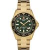 Swiss Alpine Military 7052 - Orologio analogico al quarzo, GMT, da uomo, in acciaio inox, Oro/nero/verde - 1114sam