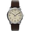 Timex Orologio da uomo Easy Reader da 38 mm - Cinturino marrone crema quadrante cassa color argento, Marrone